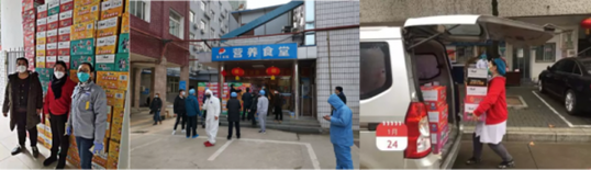 圖片說明：康師傅向武漢市普仁醫院、武昌醫院、華潤武鋼總醫院捐贈物資